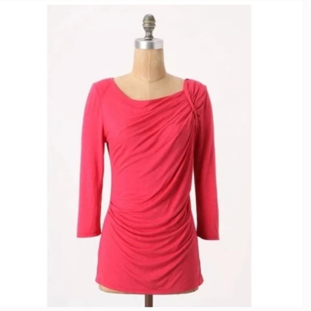 Anthropologie Odonate Epiprocta Pink Renewed Folds Top Size Small